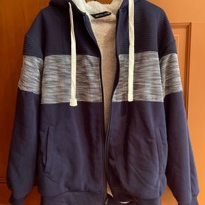 Heavyweight ZipUp Hoodie Warm Sherpa Lined Sweater Jacket (North Pole and More)